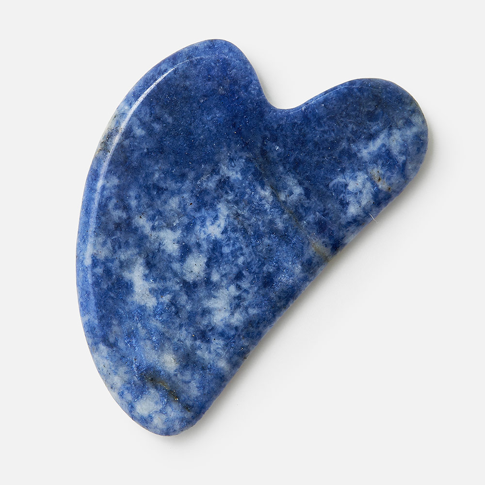 Скребок гуаша Raffini Essential голубая яшма, игрушка жевательная с канатом кусочек солнца 8 см голубая