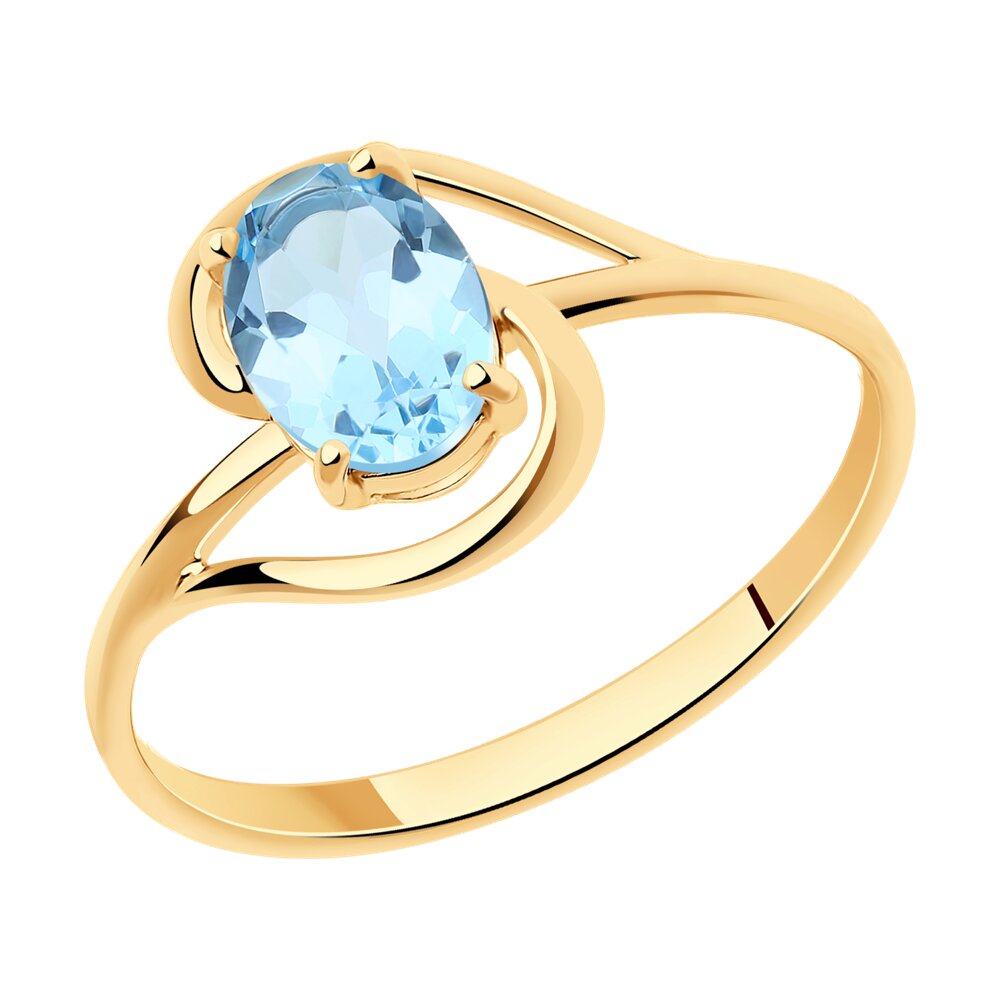 

Кольцо из золота р. 15,5 Diamant 51-310-00984-1, топаз, 51-310-00984-1