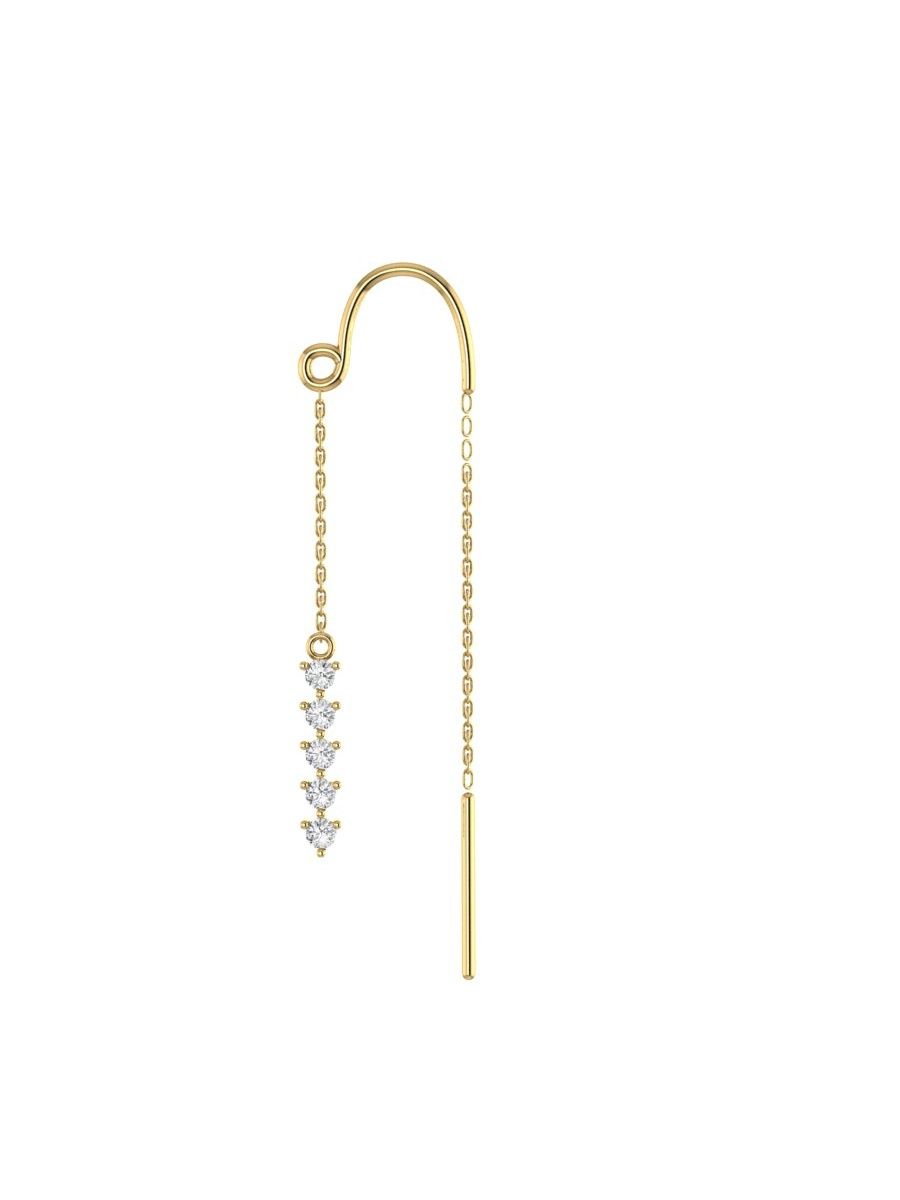 

Серьги продевки из золота TEO MAORI 72101012701, фианит, 72101012701