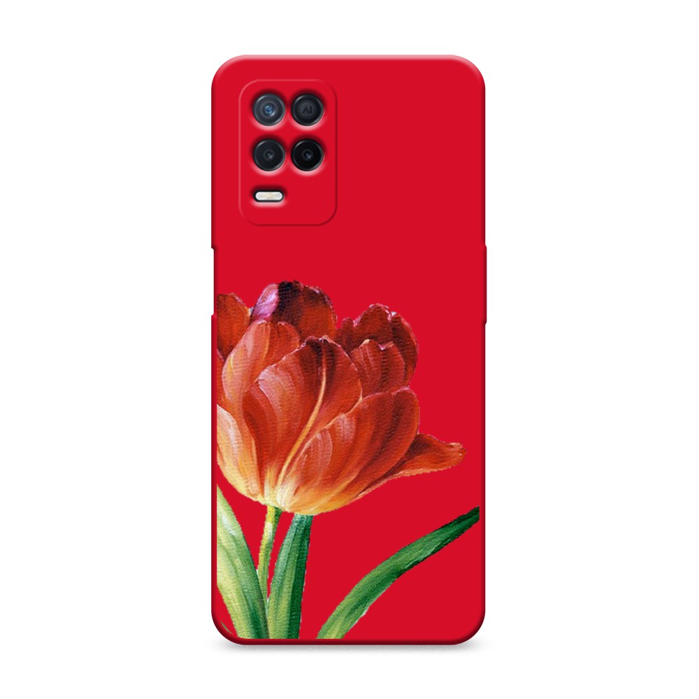 

Чехол Awog на Realme 8 5G/Narzo 30 5G "Красный тюльпан", Разноцветный, 257153-1