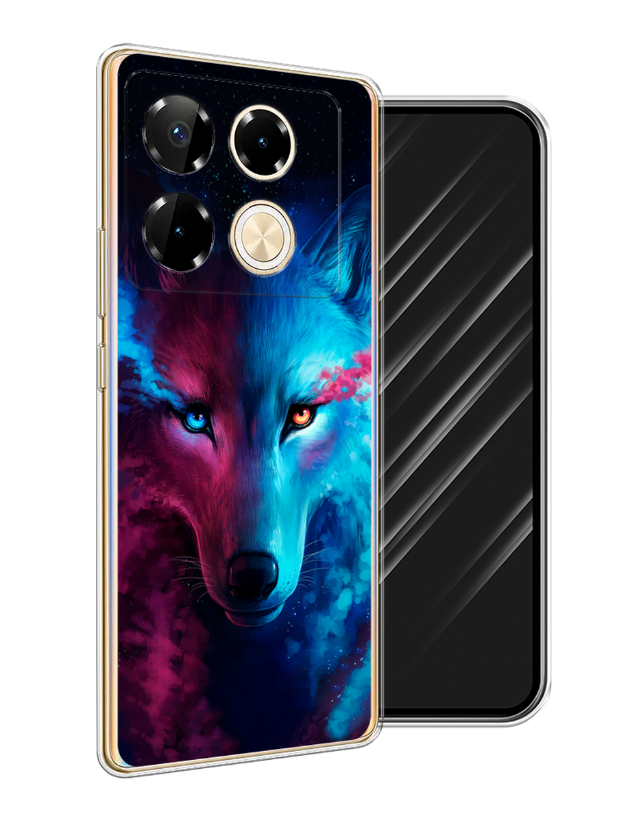 

Чехол Awog на Infinix Note 40 Pro "Волшебный волк", Голубой;розовый, 3105750-1