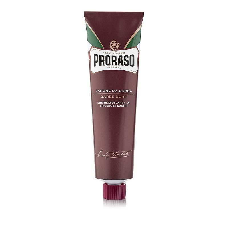 Питательное мыло для бритья PRORASO для жесткой бороды в тубе Red Line Shaving Soap, 150мл