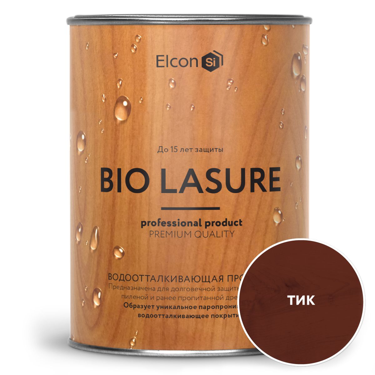 

Пропитка для дерева Elcon Bio Lasure водоотталкивающая, Тик, 900 мл, Коричневый, Bio Lasure