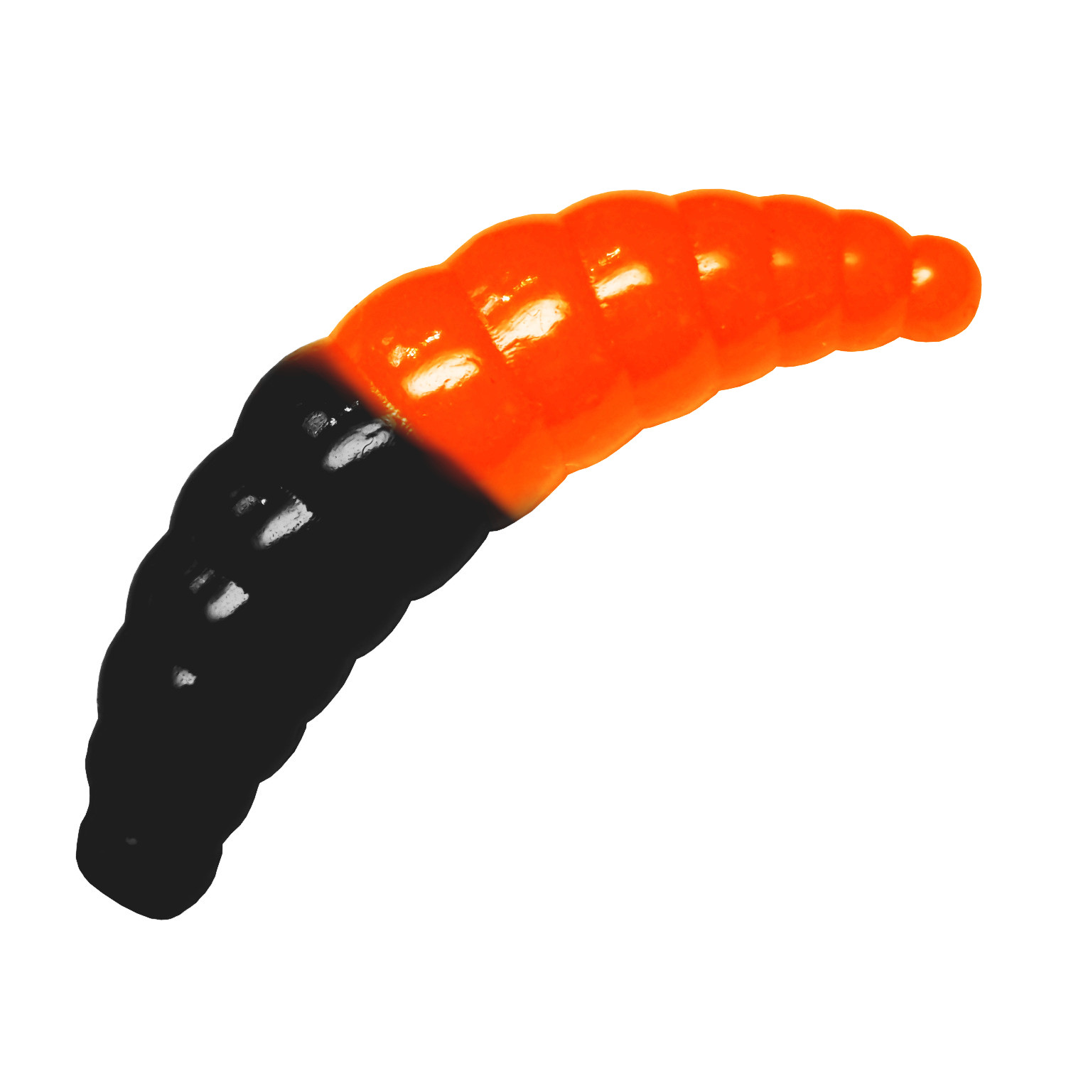 Силиконовая приманка SANSAN trout lure в банке maggot 40 сыр col.21 black-orange, 10шт