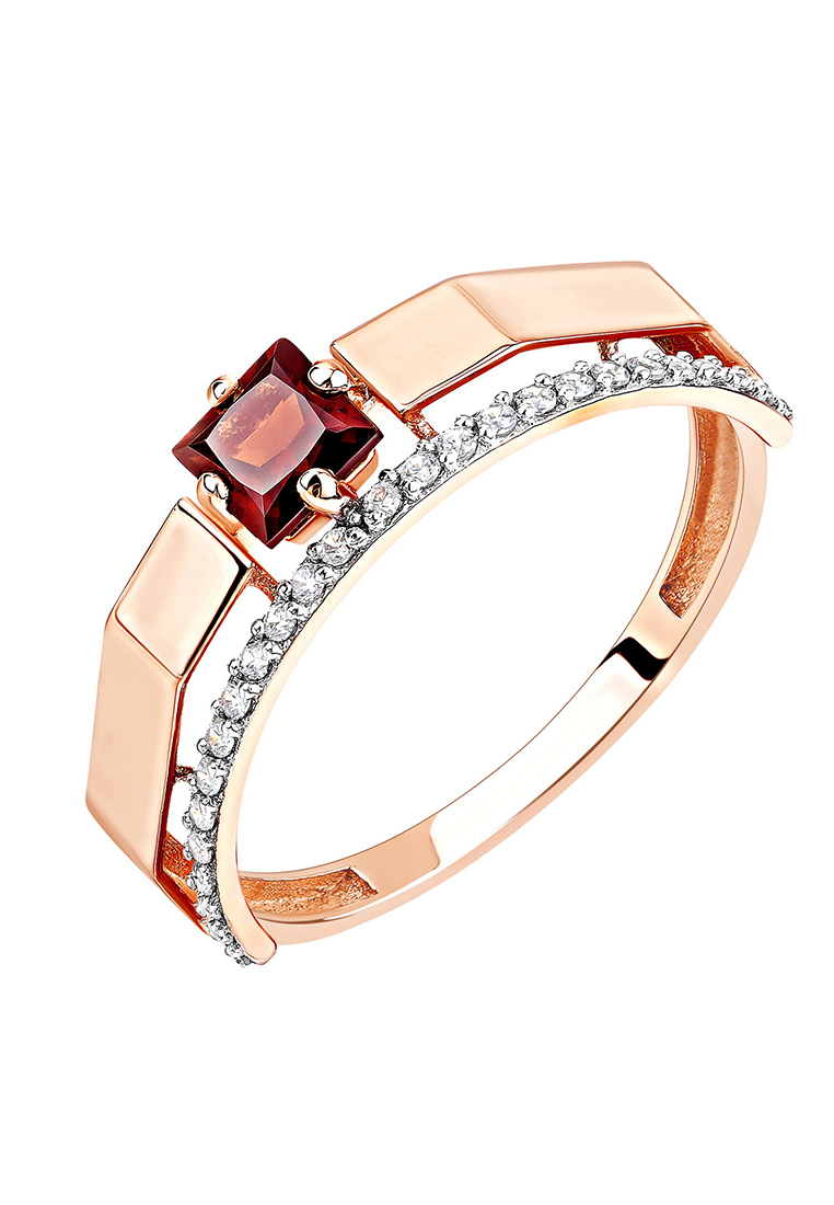 

Кольцо из золота р.  Kari Jewelry КЛ-731471-ГР, гранат\фианит, КЛ-731471-ГР