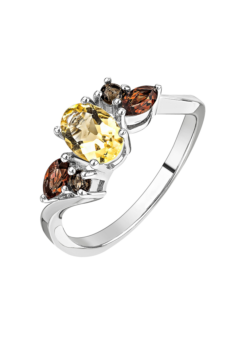 

Кольцо из серебра с гранатом/цитрином р. , Kari Jewelry КЛ-0401-ЦГ, КЛ-0401-ЦГ