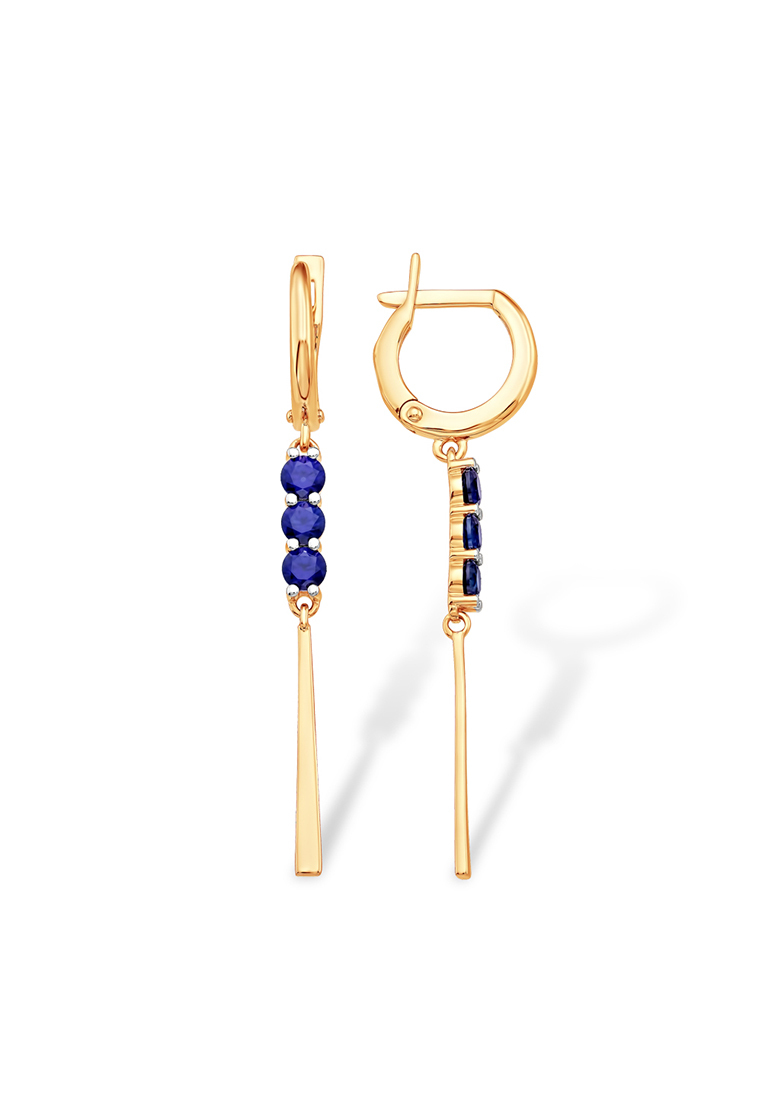 

Серьги подвески из красного золота с сапфиром Kari Jewelry С13416236, С13416236