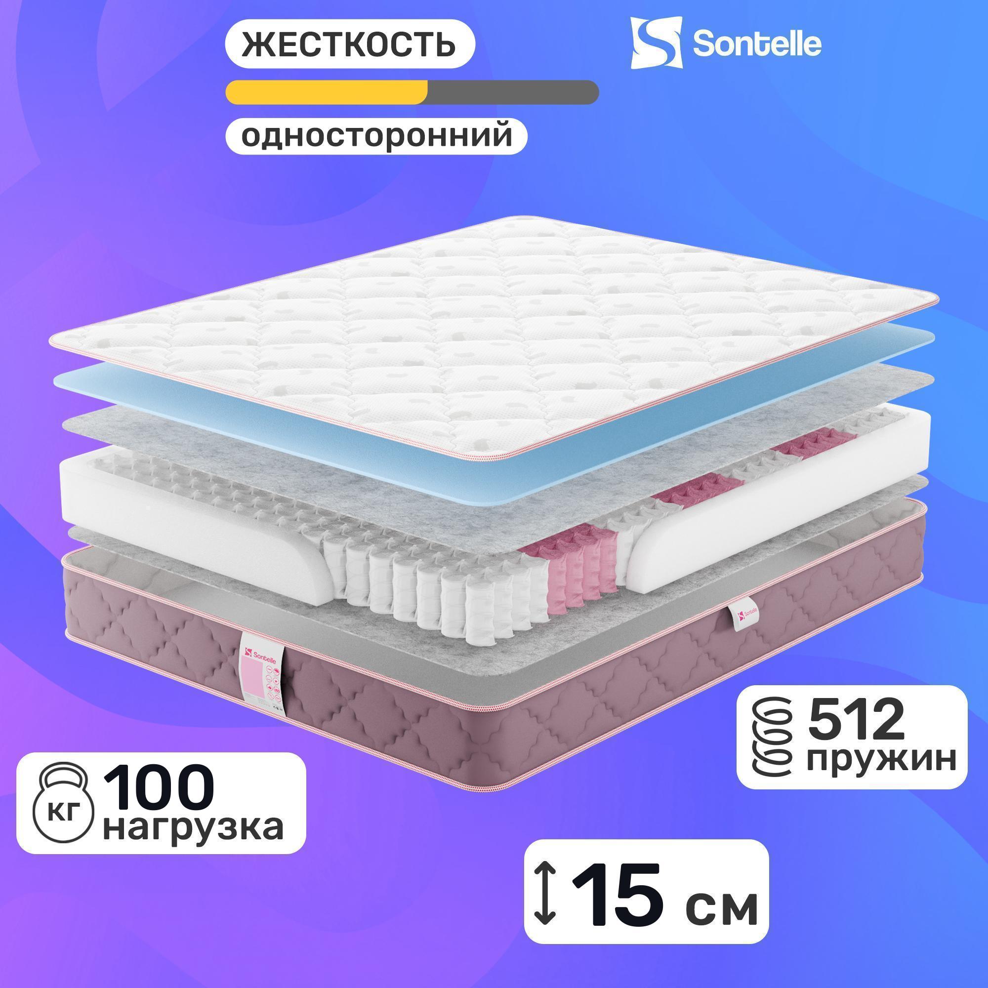 

Матрас с независимыми пружинами Sontelle Mills Simple Relax 90x190, Белый, Mills Simple Relax