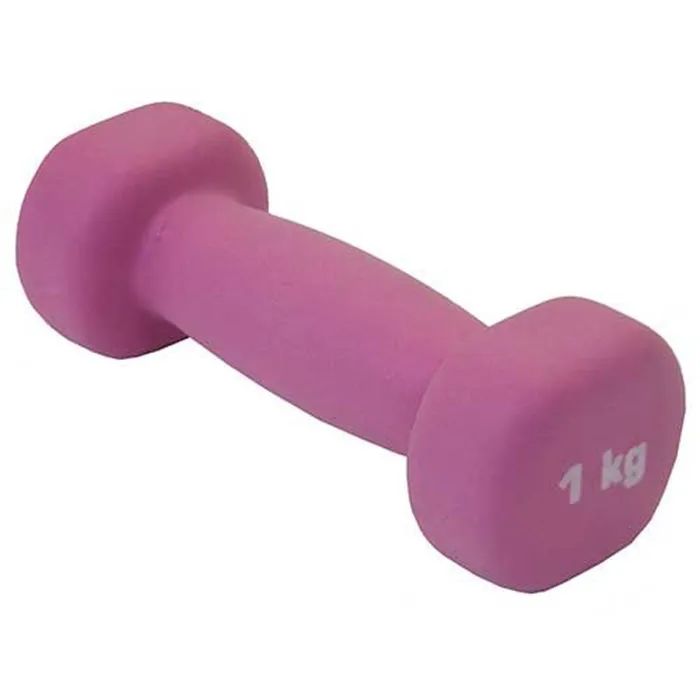 Неразборная гантель неопреновая SportElite ES-039 1 x 1 кг, розовый