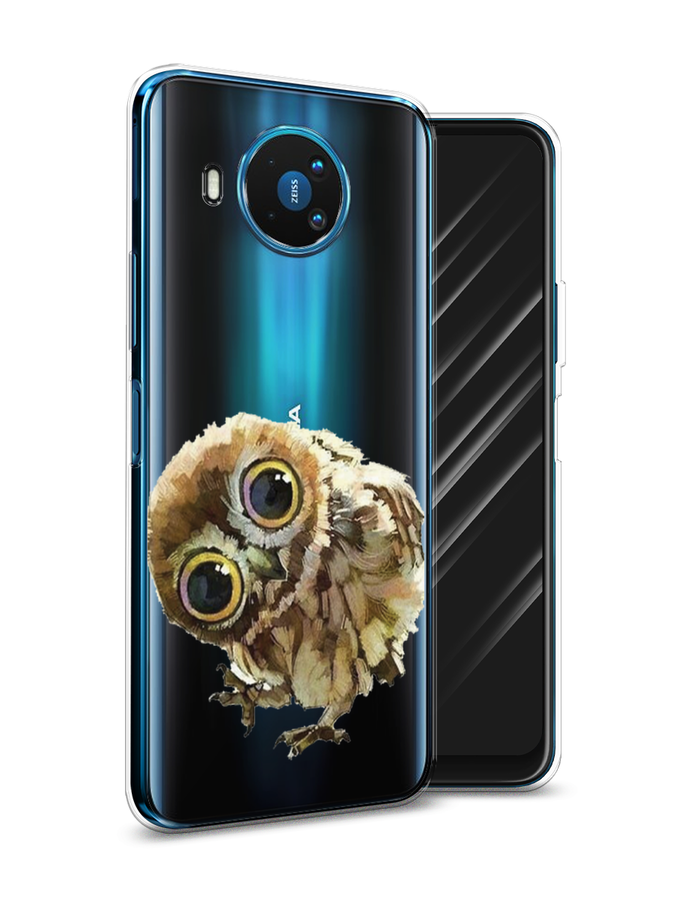 

Чехол Awog на Nokia 8.3 / Нокиа 8.3 "Любопытный совенок", Коричневый;белый;прозрачный, 123550-1