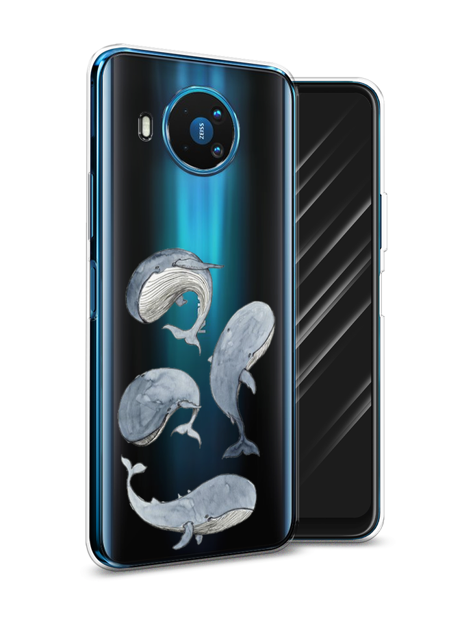 

Чехол Awog на Nokia 8.3 / Нокиа 8.3 "Киты", Белый;прозрачный;голубой, 123550-1