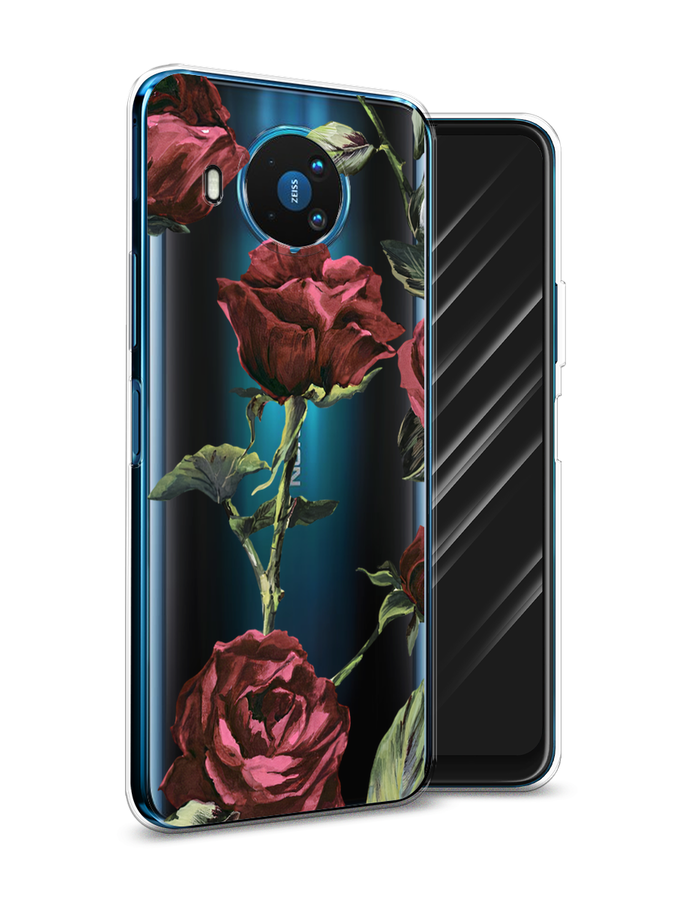

Чехол Awog на Nokia 8.3 / Нокиа 8.3 "Бордовые розы фон", Красный, 123550-8