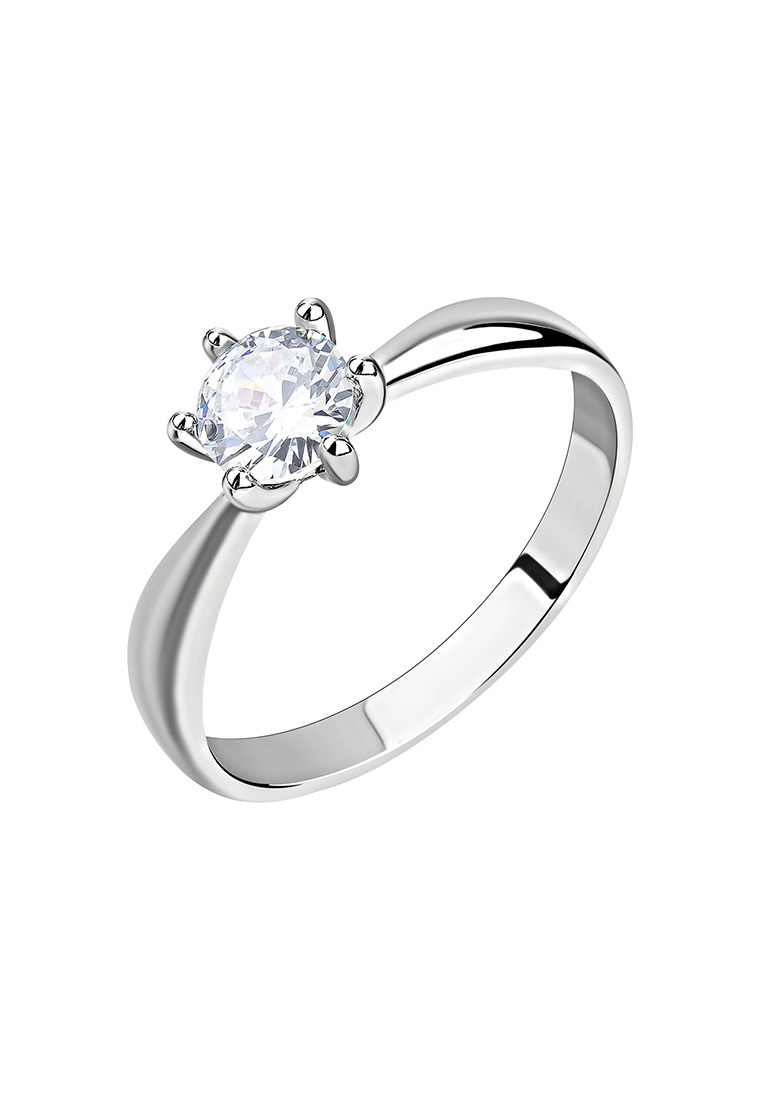 Кольцо помолвочное из серебра с фианитом р. 17,5 Kari Jewelry КЛ-5513