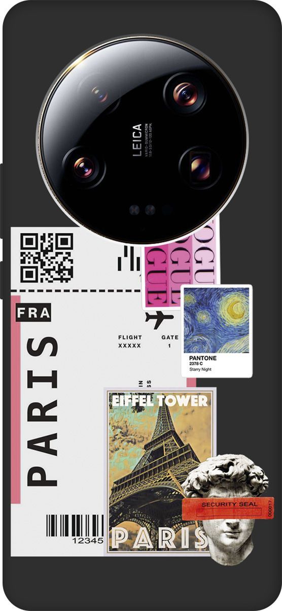 

Чехол на Xiaomi 13 Ultra с 3D принтом "Paris Stickers" черный, Черный;белый, 159655