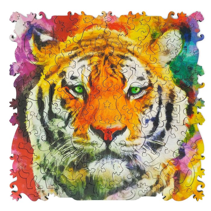 

Фигурный деревянный пазл ANIMAL ART, «Тигр» 108 деталей