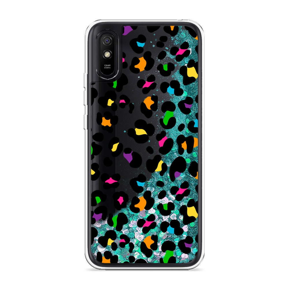 

Жидкий чехол с блестками "Яркий леопард" на Xiaomi Redmi 9A