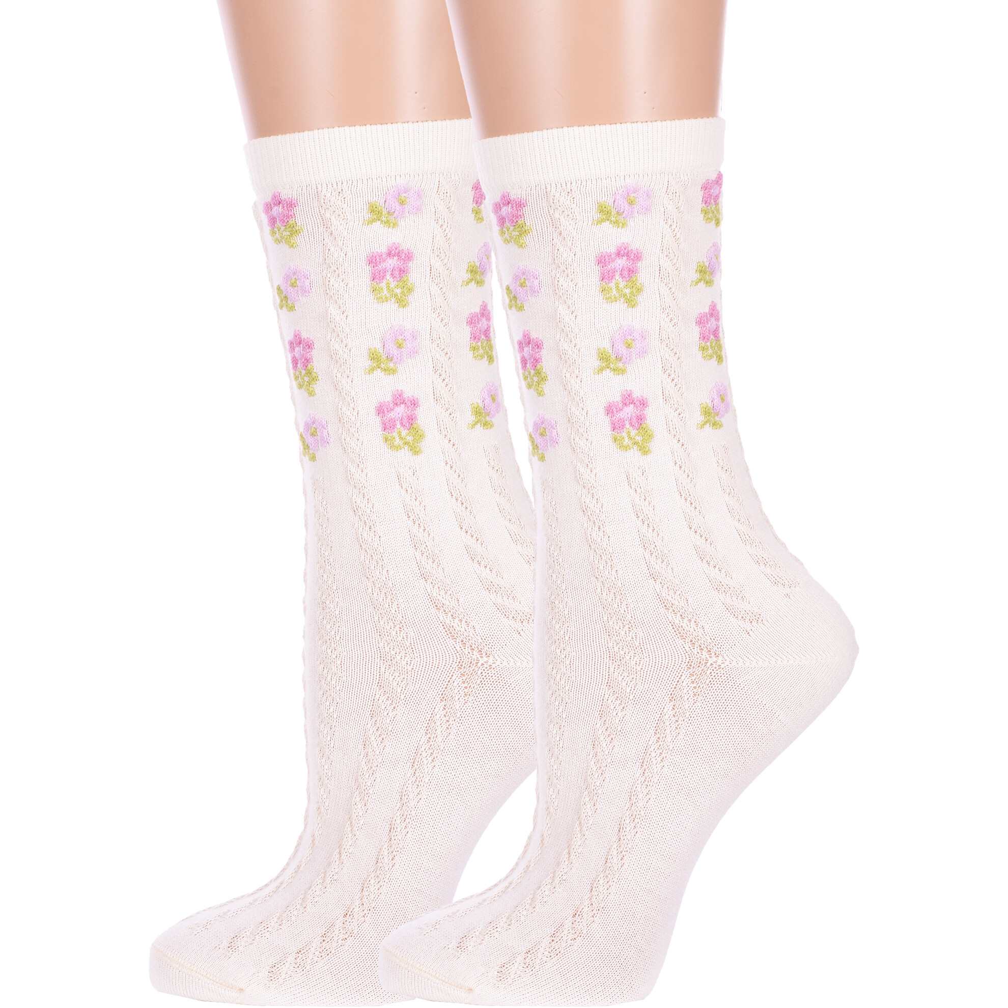 Комплект носков женских Брестский чулочный комбинат 2-20С1140 белых 25, 2 пары