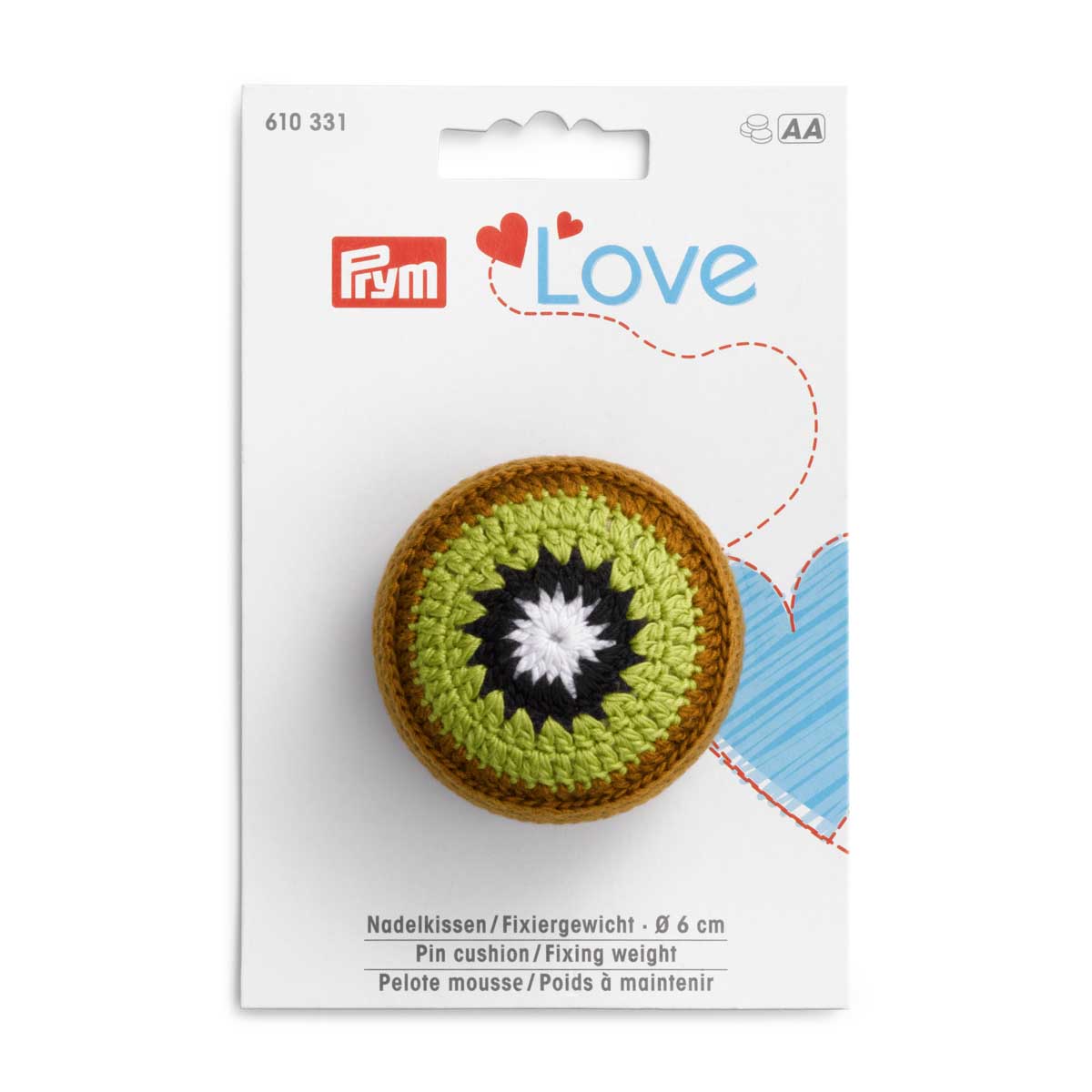 

610331 Игольница киви Prym Love с фиксирующей гирей, Prym