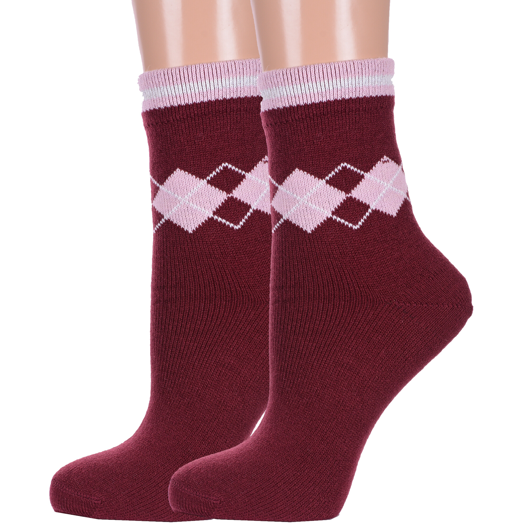 Комплект носков женских LorenzLine 2-В17 бордовых 25, 2 пары