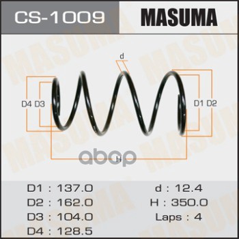 

Пружина Передняя Toyota Corolla Masuma Cs-1009 Masuma CS-1009