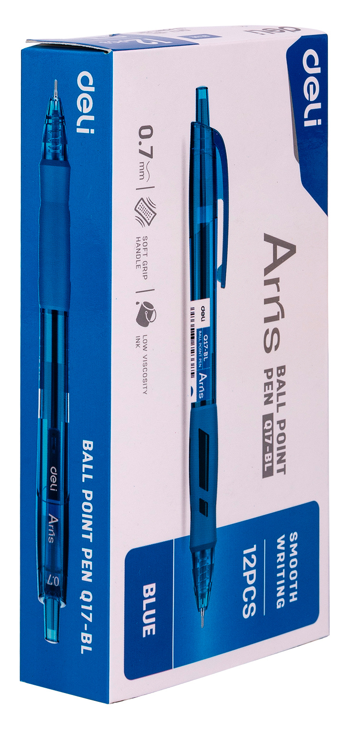 

Ручка шариковая автоматическая Deli Arris EQ17-BL 0,7 мм синие чернила резин. манжета