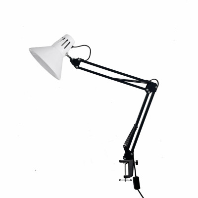 фото Светильник настольный nbs-lbw лампа белая на пантографе с усиленной струбциной mobicent