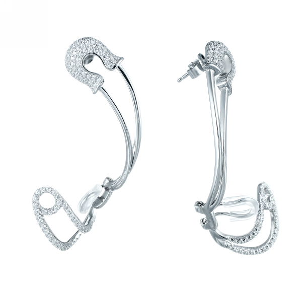 

Серьги каффы из серебра Element47 SE32978AN1_SR_001_WG, фианит, SE32978AN1_SR_001_WG