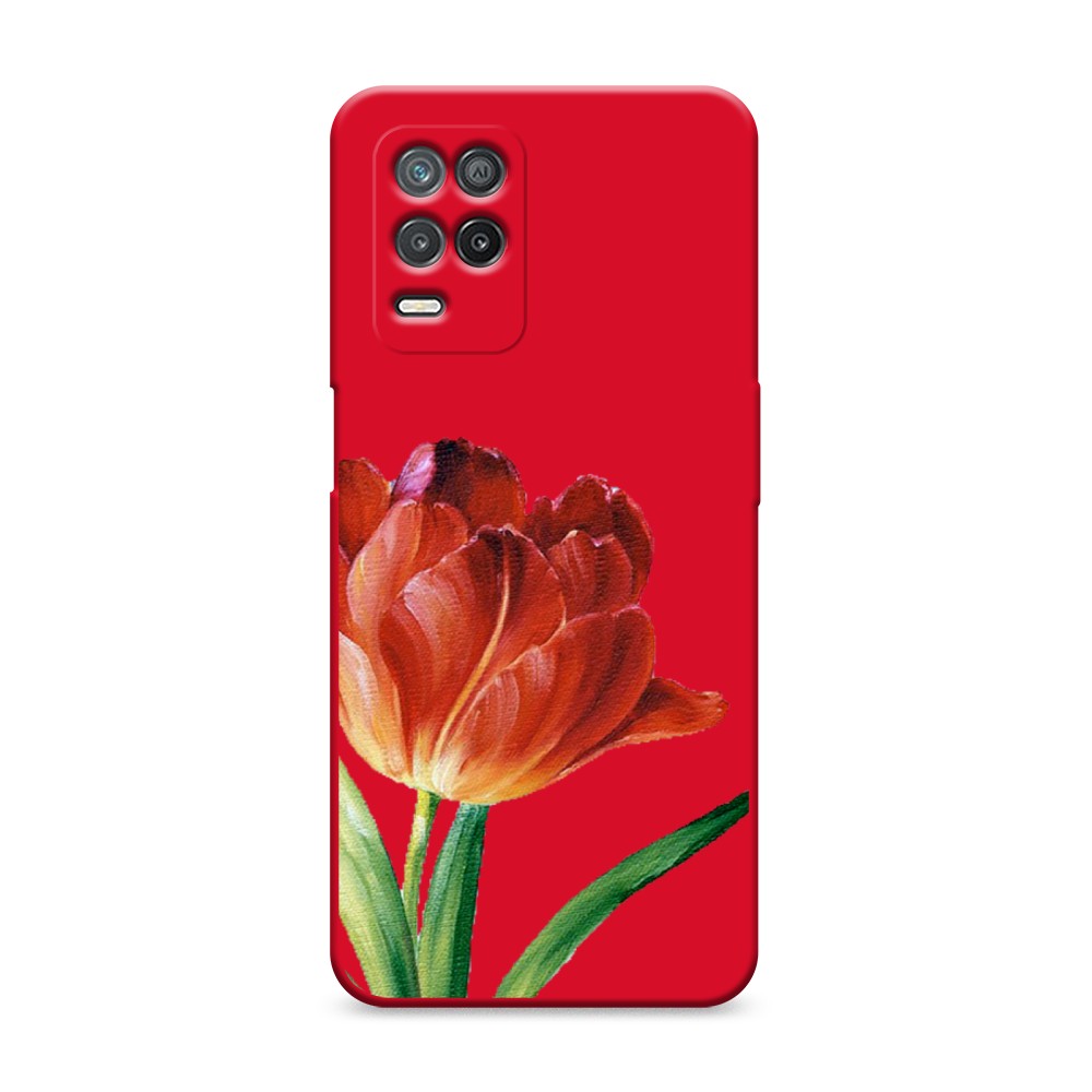 

Чехол Awog на Realme 8 5G/Narzo 30 5G "Красный тюльпан", Разноцветный, 257053-1