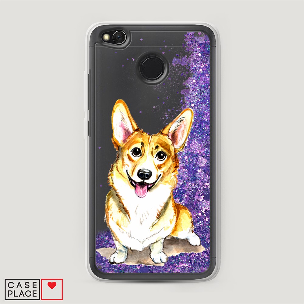 

Жидкий чехол с блестками "Малыш корги" на Xiaomi Redmi 4X, 31492-1