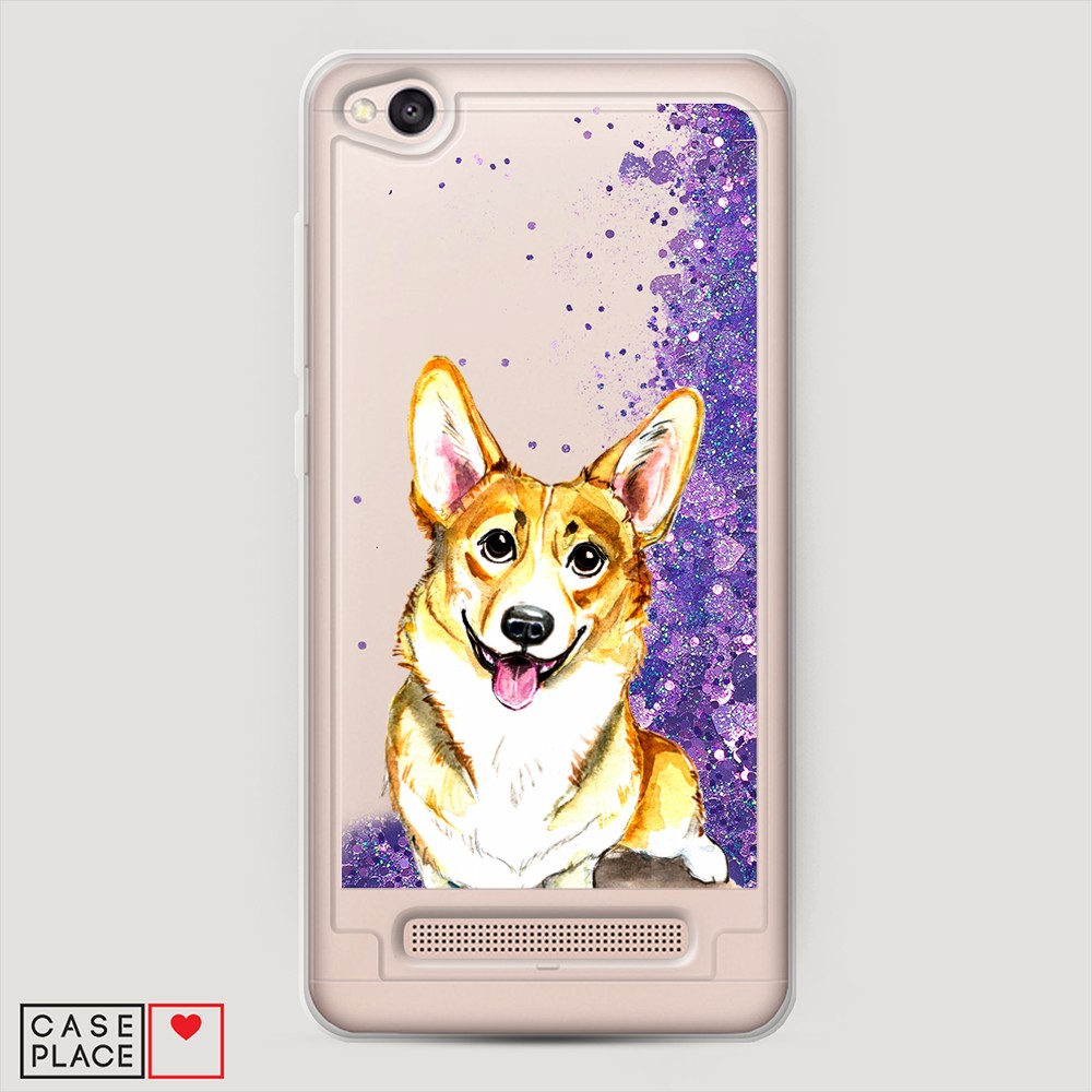 

Жидкий чехол с блестками "Малыш корги" на Xiaomi Redmi 4A