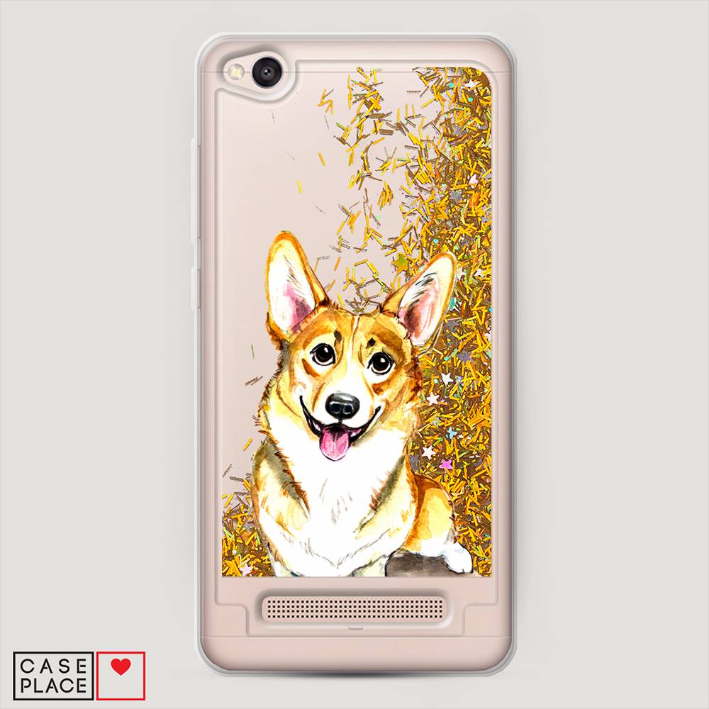 

Жидкий чехол с блестками "Малыш корги" на Xiaomi Redmi 4A, 31390-1