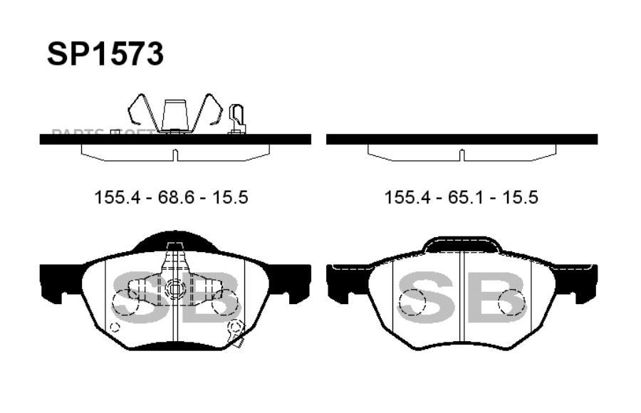 

Тормозные колодки Sangsin brake дисковые SP1573