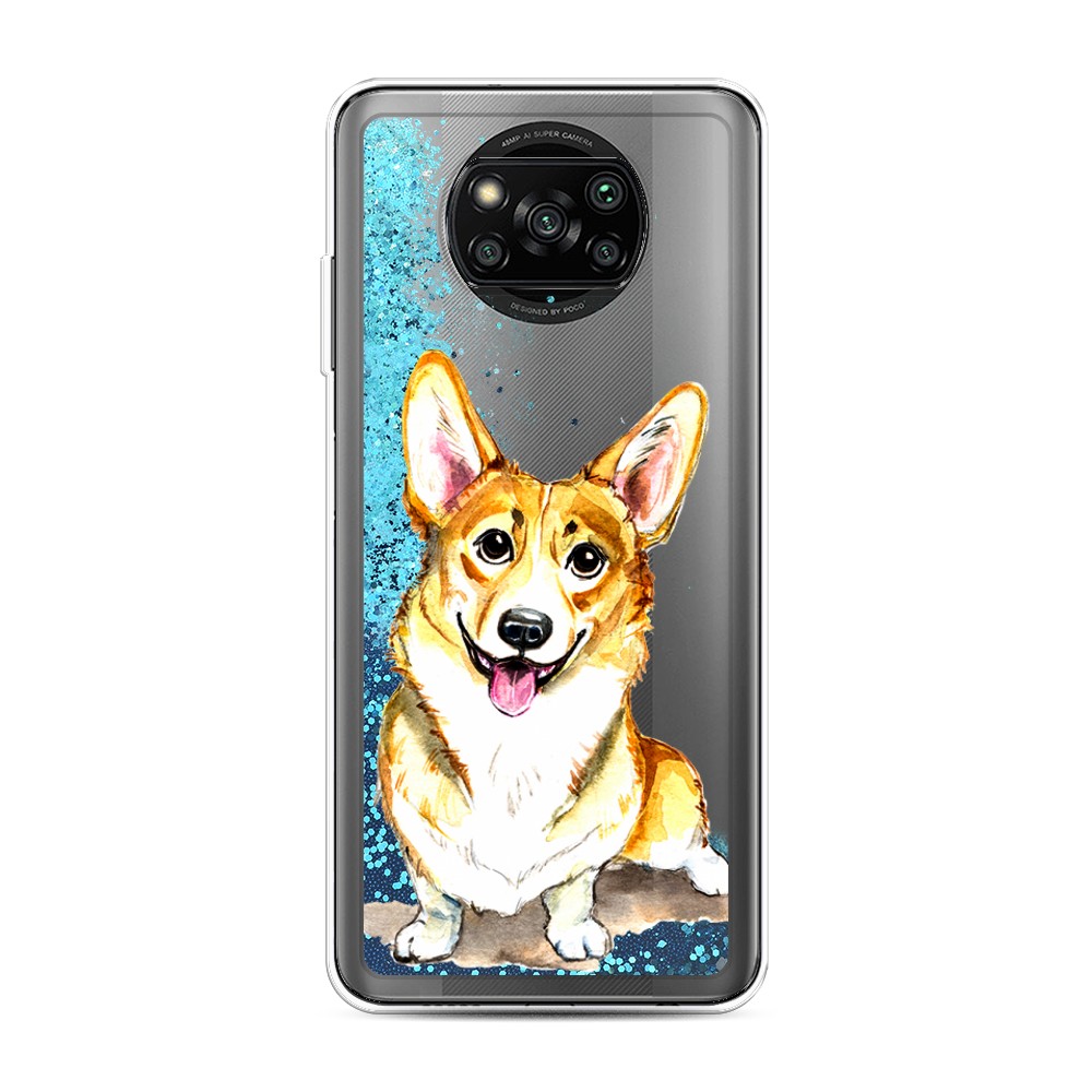 

Жидкий чехол с блестками "Малыш корги" на Xiaomi Poco X3 Pro, 310693-1