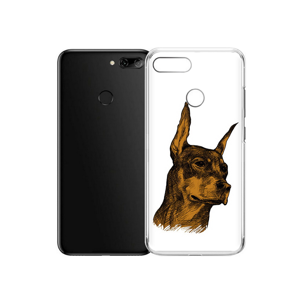 

Чехол MyPads Tocco для Alcatel 1S скетч доберман (PT227137.662.605), Прозрачный, Tocco