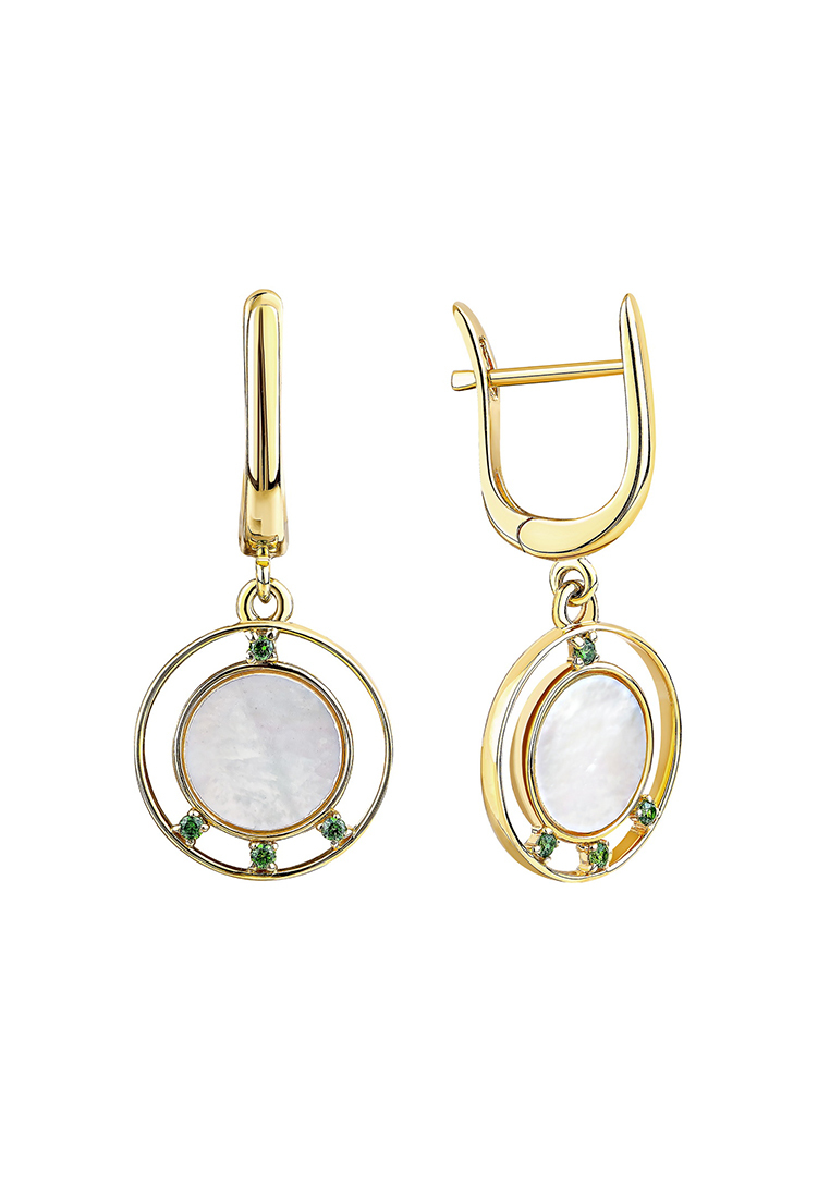 

Серьги подвески из серебра с фианитом/перламутром Kari Jewelry СЛ-2469, СЛ-2469