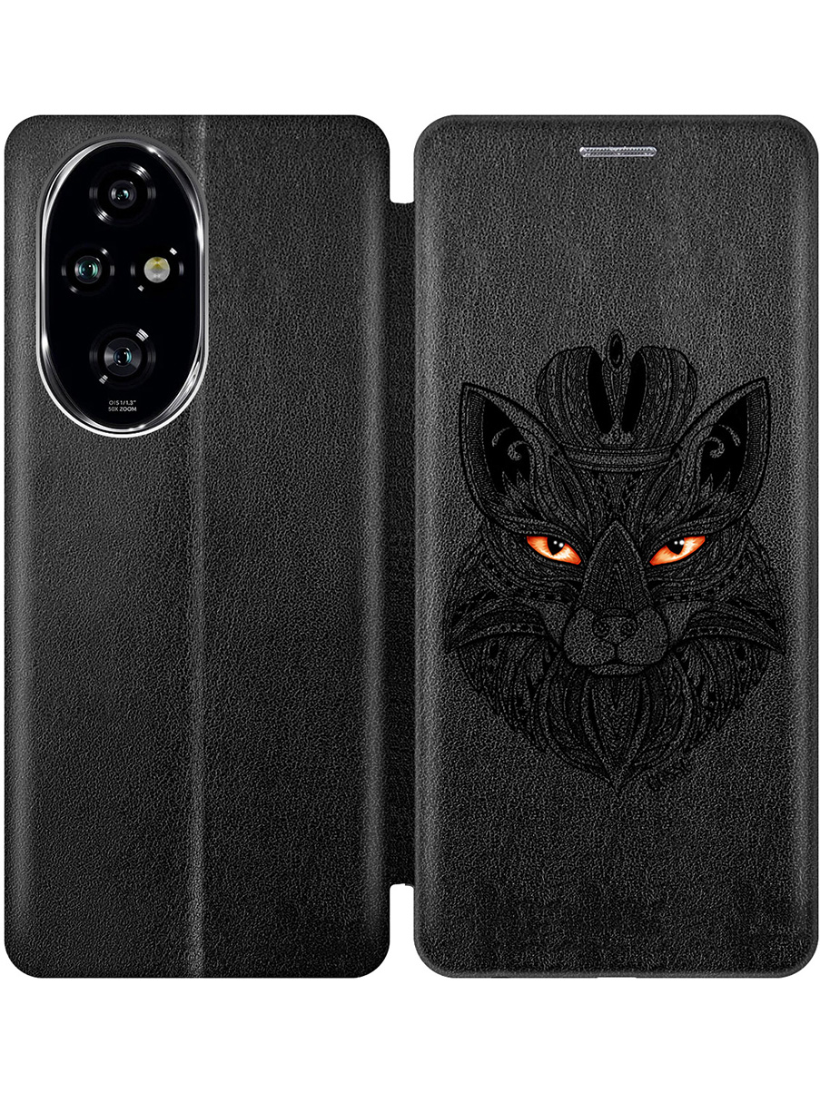 

Чехол-книжка на Honor 200 pro с принтом "Оранжевоглазая лиса" черный, Черный;прозрачный;серый, 783979612