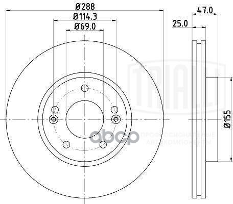 

Диск торм. для а/м Kia Ceed (18-) перед. d=288 (окраш.) (DF 117316)