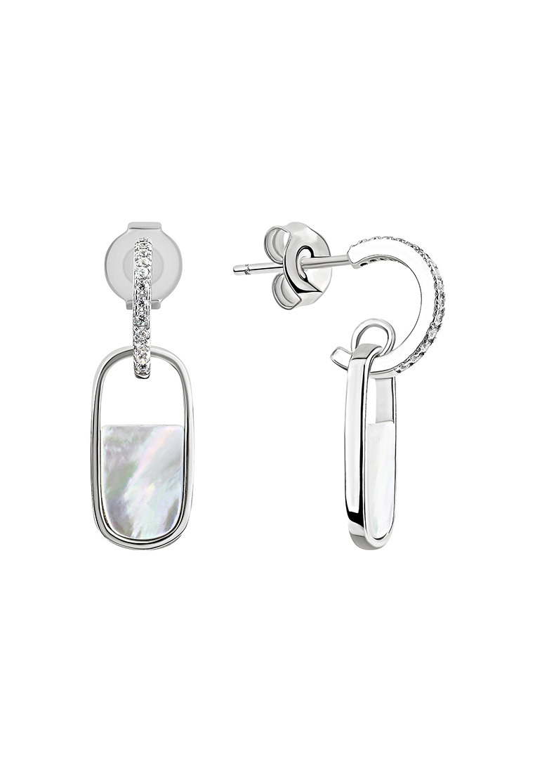 

Серьги подвески из серебра с фианитом/перламутром Kari Jewelry СЛ-515, СЛ-515