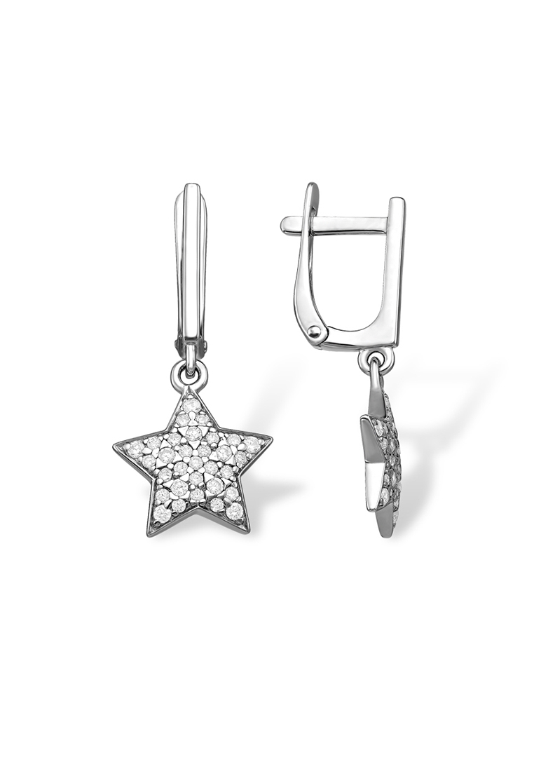 

Серьги подвески из серебра с фианитом Kari Jewelry 1210018610-501, 1210018610-501