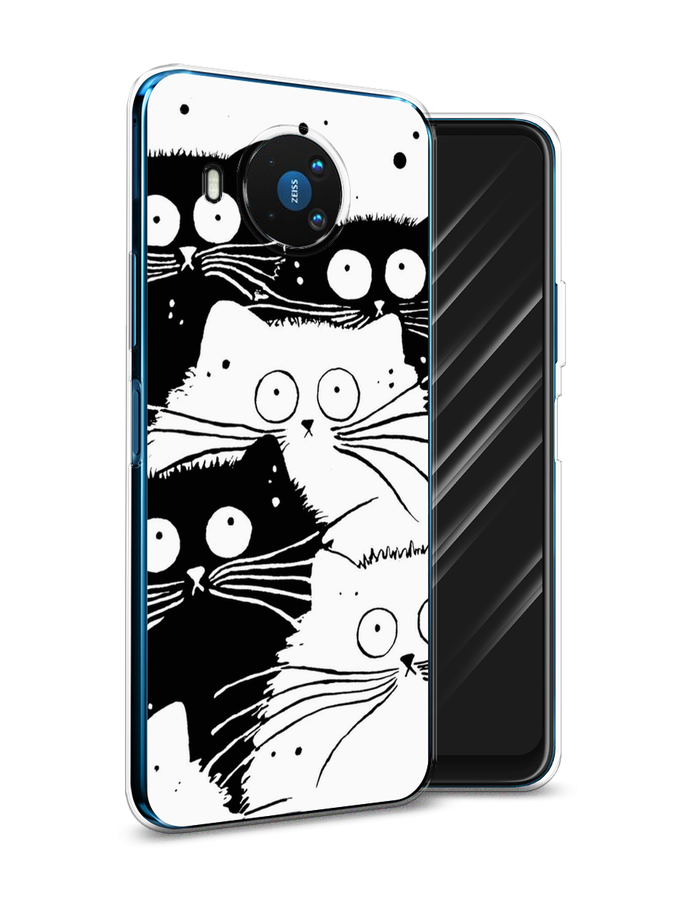 

Чехол Awog на Nokia 8.3 / Нокиа 8.3 "Коты черно-белые", Черный;белый, 123550-2
