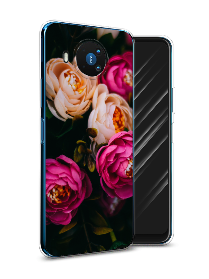 

Чехол Awog на Nokia 8.3 / Нокиа 8.3 "Розовые пионы на черном", Розовый;черный, 123550-8