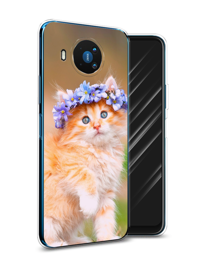 

Чехол Awog на Nokia 8.3 / Нокиа 8.3 "Рыжий кот в венке", Коричневый;синий, 123550-1