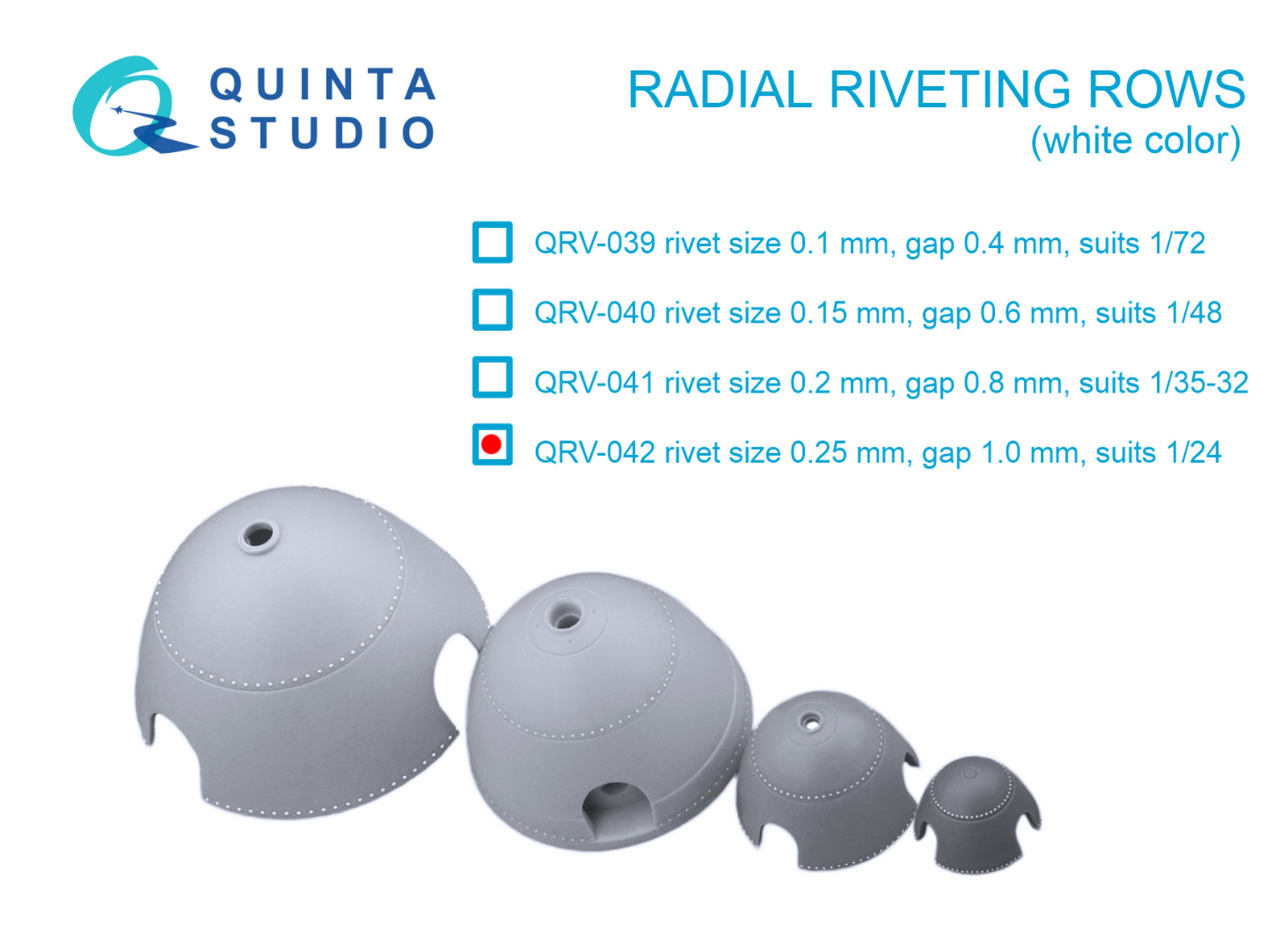 Радиальные клепочные ряды Quinta Studio 1/24 размер клепки 0 25 mm интервал 1 0 QRV-042