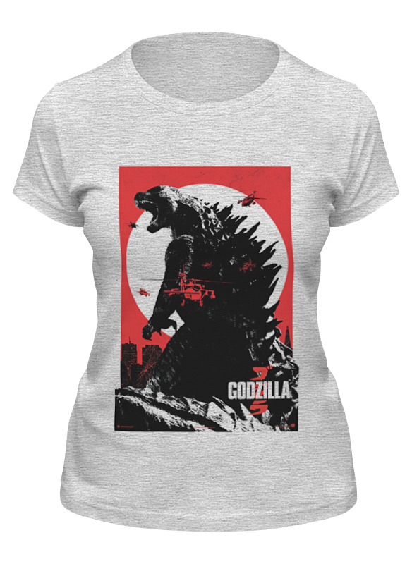 

Футболка женская Printio Godzilla gray серая L, Серый, Godzilla gray