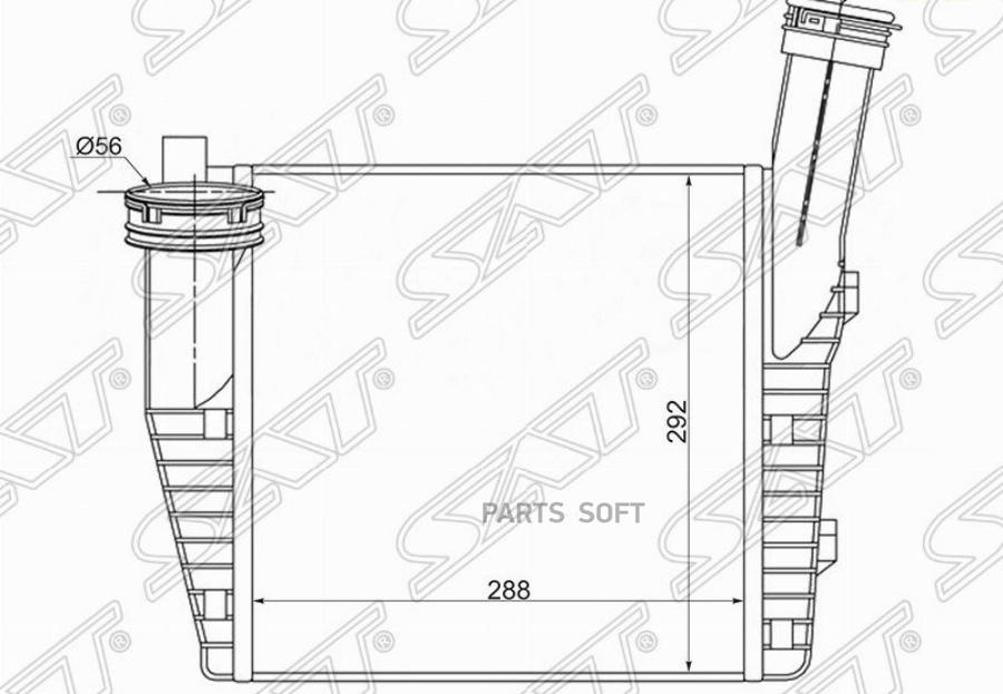 

SAT Радиатор интеркулера AUDI Q7 06-/PORSCHE CAYENNE 02-/VOLKSWAGEN TOUAREG 02-правый