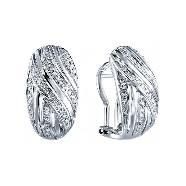 

Серьги из белого золота с бриллиантом Джей Ви R316DWC4WG_WG, R316DWC4WG_WG