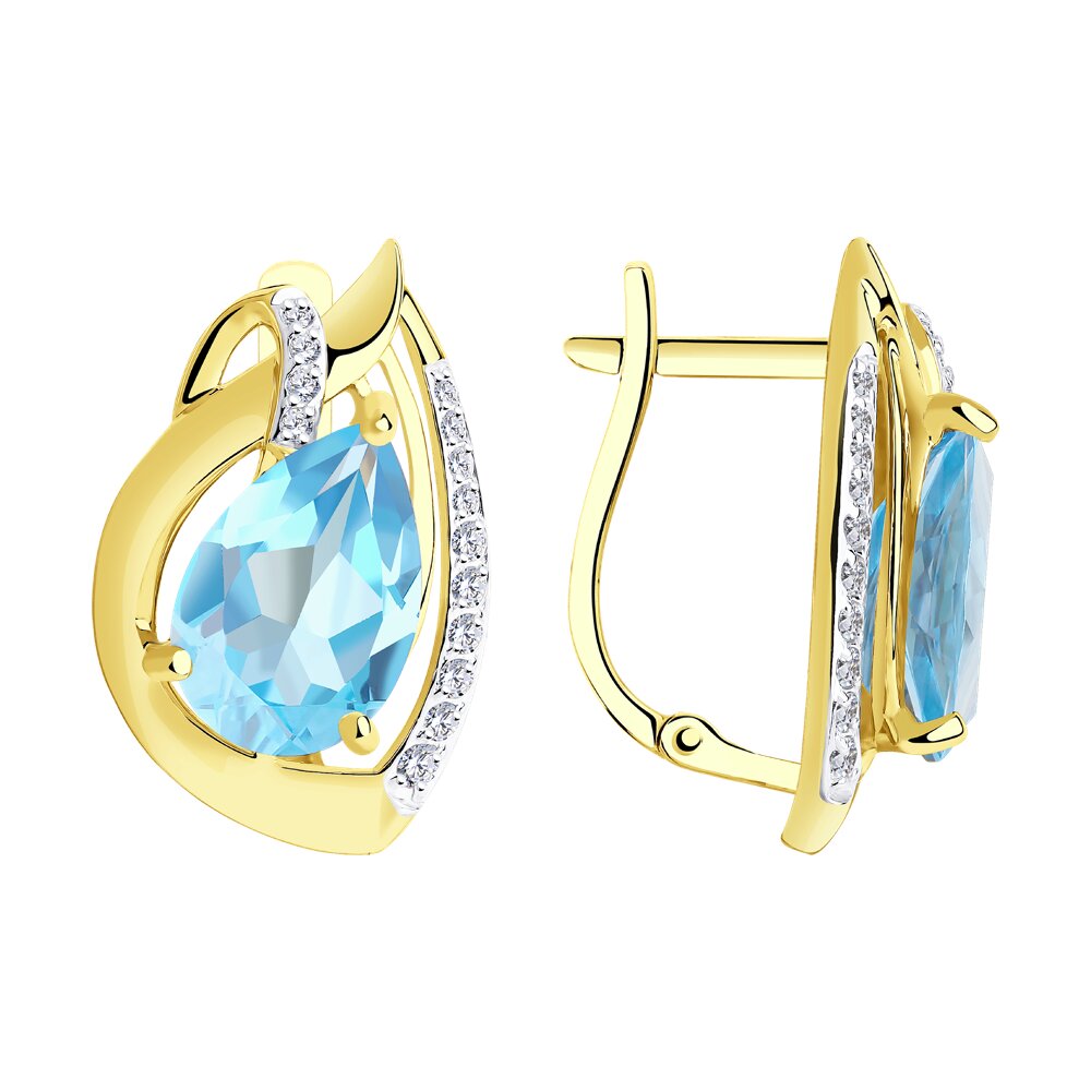 

Серьги из желтого золота Diamant 53-320-00931-1, фианит\топаз, 53-320-00931-1