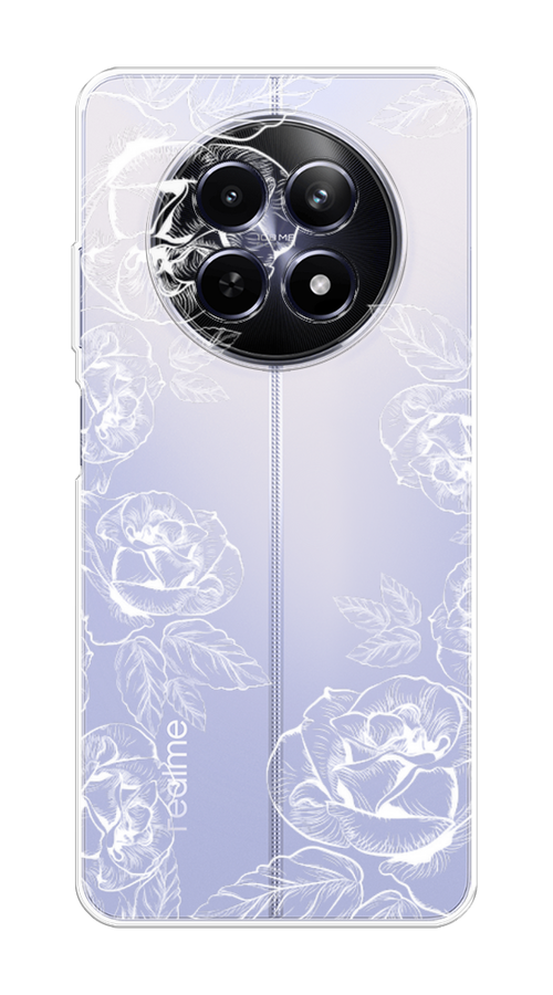 

Чехол на Realme 12 5G "Розы графика", Черный;серый, 2516450-1