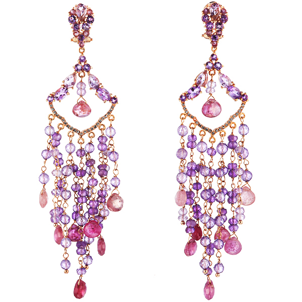 Серьги подвески из серебра с корундом/аметистом Element47 OR_3626RPNF2_AM_CR_001_PINK