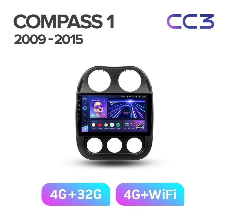 Магнитола TEYES Jeep Compass 2009-2015 г CC3 432 ГБ 3289000₽